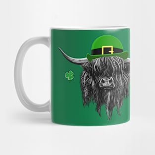 Scottish Highland Cow St Patrick's Day Derby Hat Mug